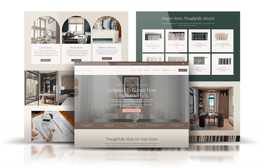 Linen + Lining Website Design for Alicia Hewitt Kemptville