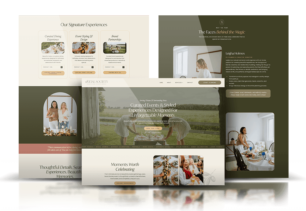 Ottawa Social Society Events Website Design